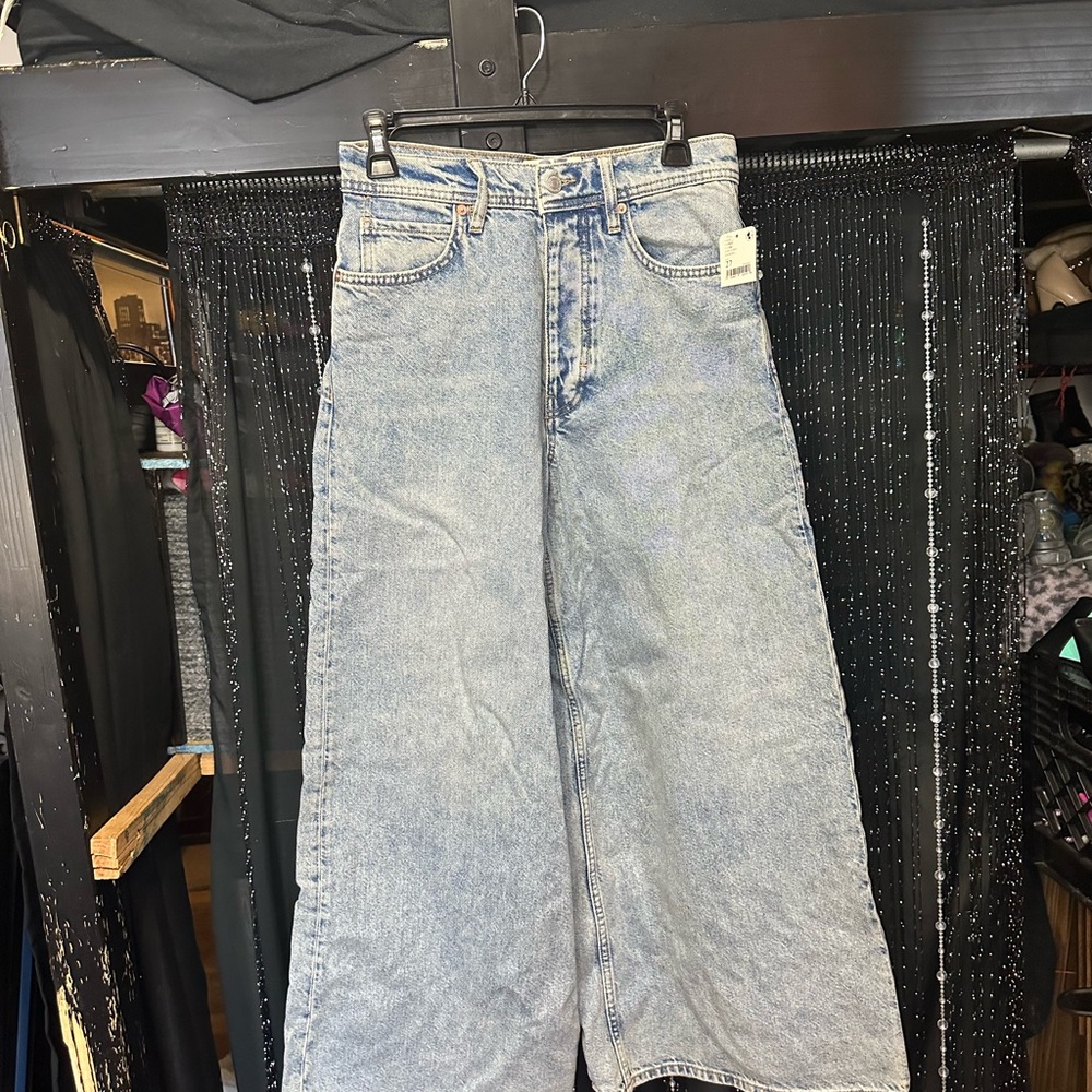 Free people Denim Wide-Leg Cropped Jeans